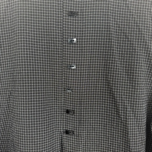 Habitat Clothes to Live In Womens Top L Gray Black Plaid Gingham Buttons - Picture 7 of 10